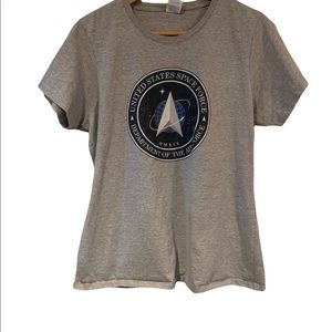 United States Space Force/Air Force T-Shirt Port&Company Sz Ladies XL Grey